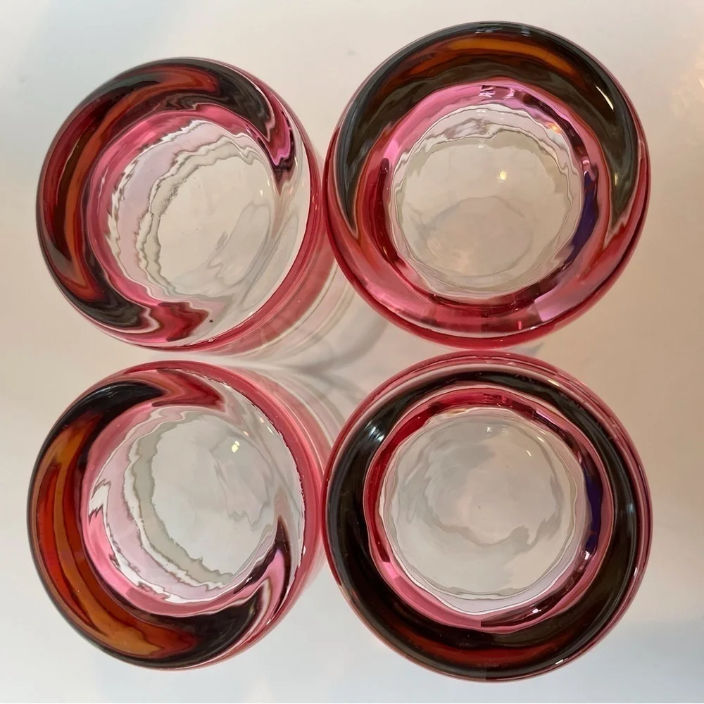 Set of 4 Tall Retro Cocktail Glasses